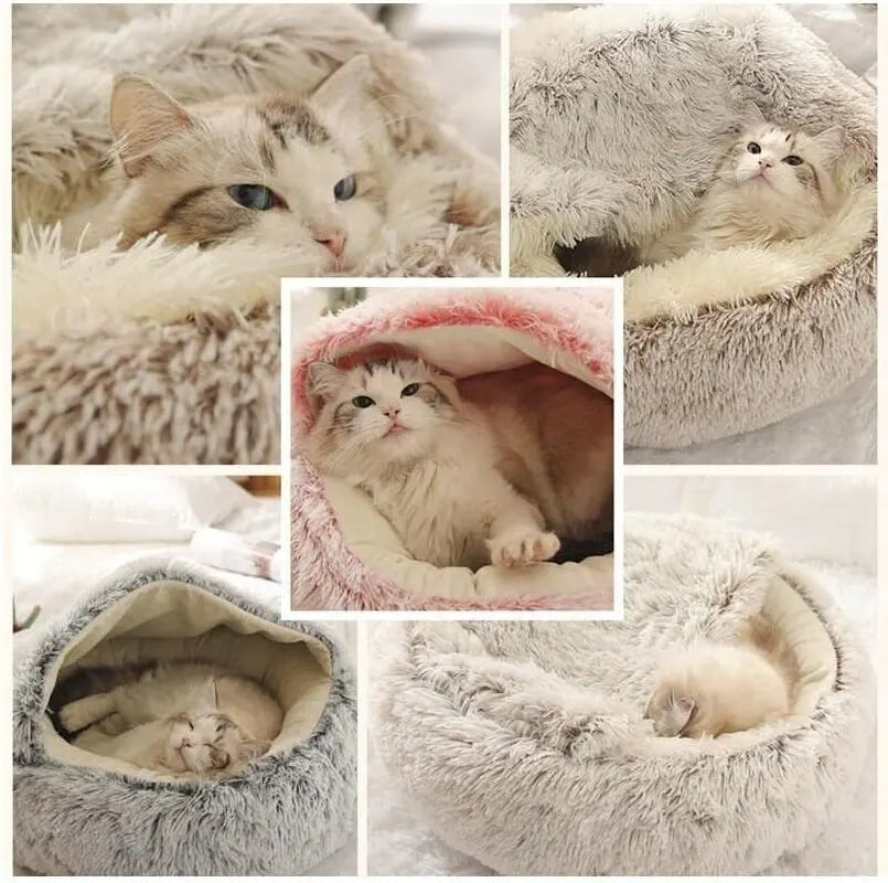 Soft Plush Round Cat Bed