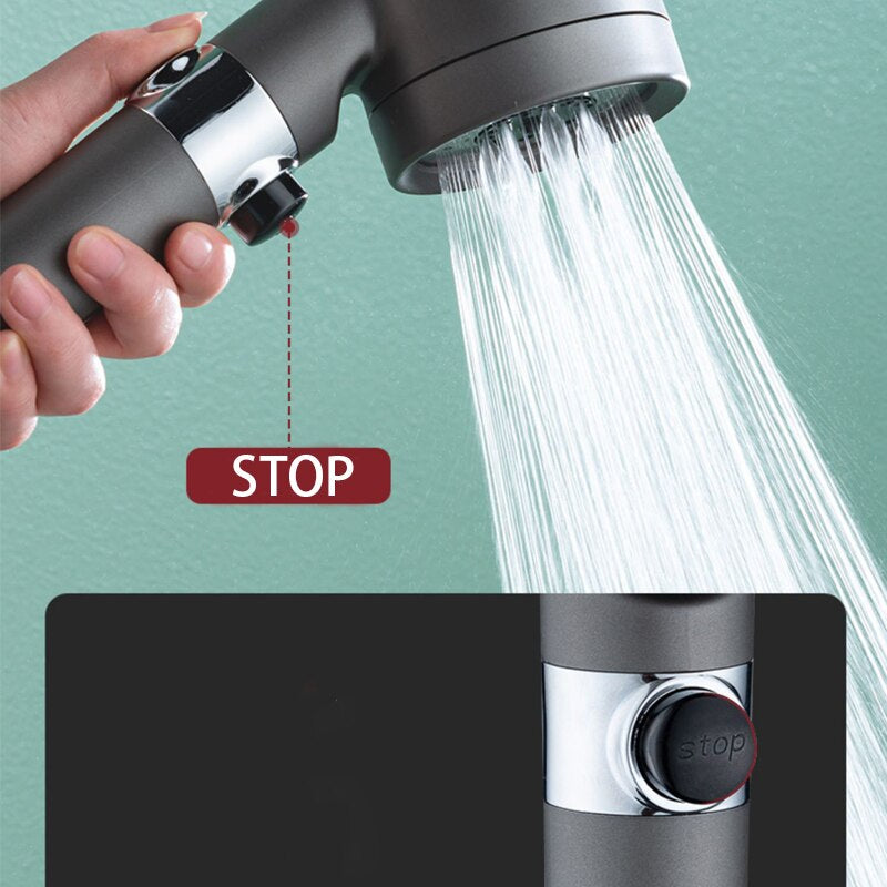 3 Modes Shower Head High Pressure Showerhead Set