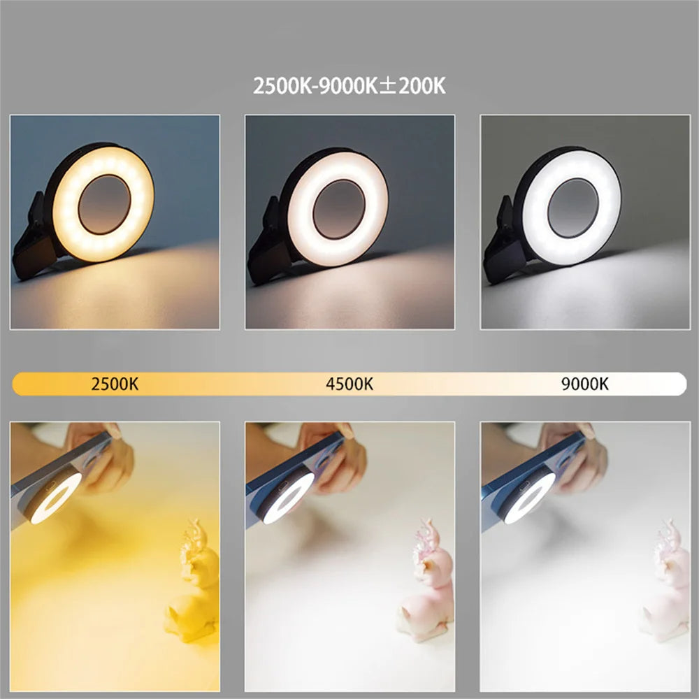 Magnetic Clip-On Smartphone Ring Led Light