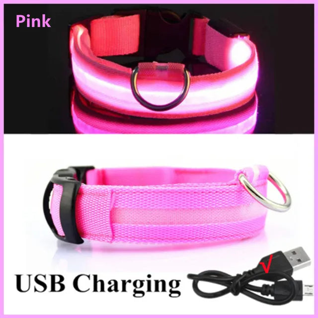 LED Glowing Dog Collars Rechargeable